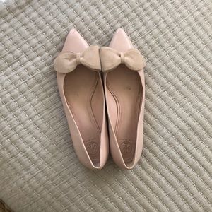 Tori Burch pink flats with bows